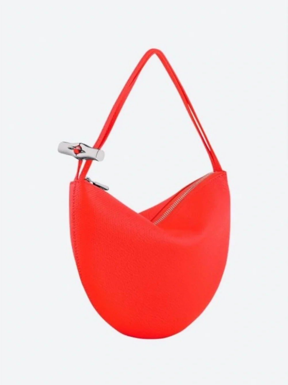 Longchamp Le Roseau Leather Wristlet Clutch bag in Red Vermilion New